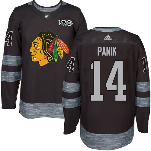 Adidas Blackhawks #14 Richard Panik Black 1917-100th Anniversary Stitched NHL Jersey - Click Image to Close